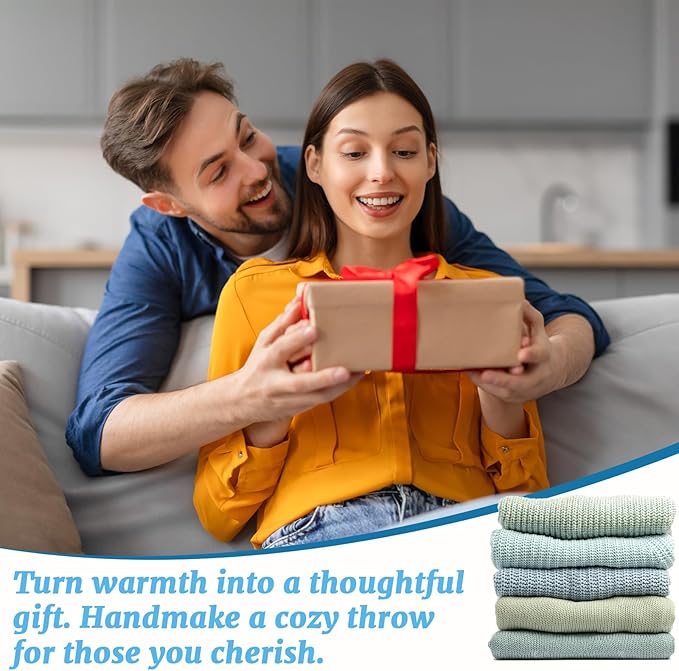 cenoz 61" Beechwood Chunky Knitting Blanket Loom Kit - Adjustable Size Hand Knitting Loom for DIY Throw Chunky Yarn Blankets Scarves Rugs, No Needles Required, Blanket Loom Gift for Beginners Starter