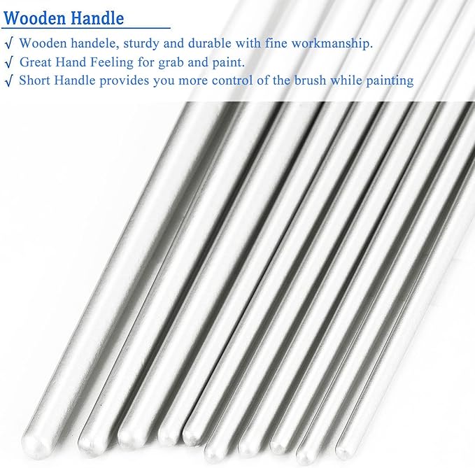 BOSOBO Paint Brushes Set, 2 Pack 20 Pcs Round Pointed Tip Paintbrushes Nylon Hair Artist Acrylic Paint Brushes for Acrylic Oil Watercolor, Face Nail Art, Miniature Detailing & Rock Painting, White