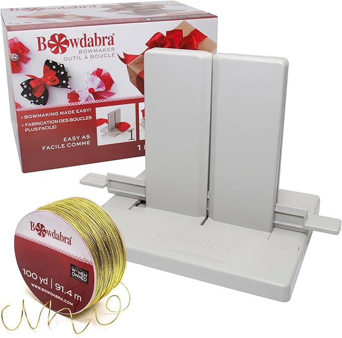Morex Ribbon Bowdabra Combo, Bow & Favor Maker, and 100 yd Gold Wire