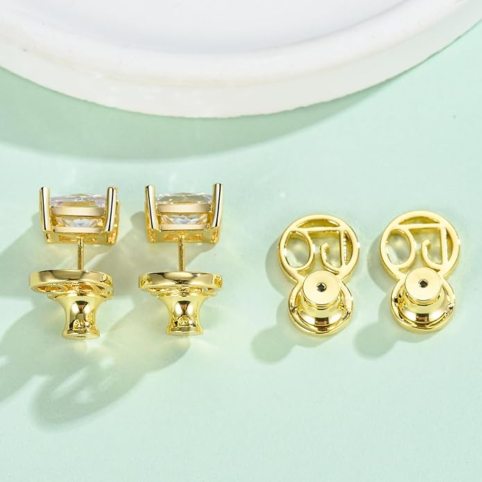 earring backs for heavy earrings, dcrslb sturdy dc shape ear backs for droopy ears,locking lifter backs for studs support backstops for strected earlobe secure flat backers