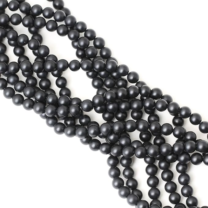 45PCS 8mm Natural Matte Black Onyx Round Loose Beads DIY Bracelet Necklace Materials 1 Strand 15"