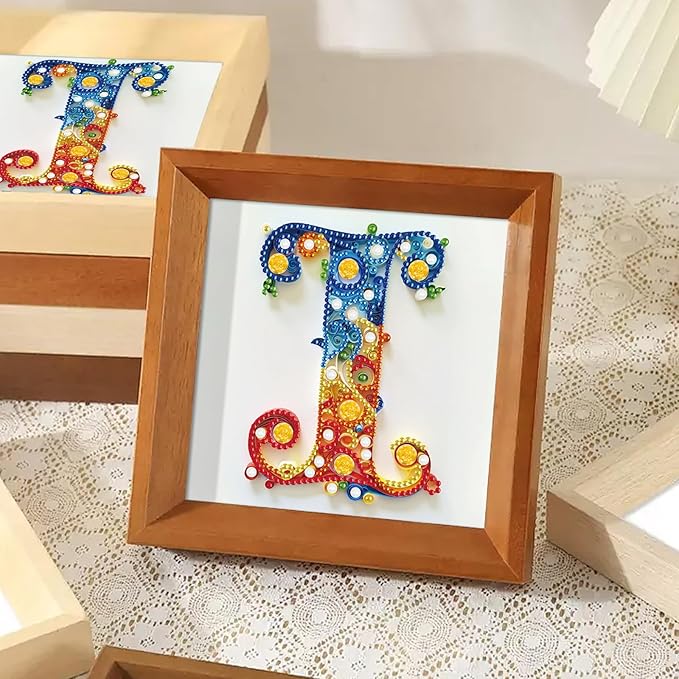 MVVMTOP Diamond Painting Kit, 5D DIY Letter I, Special Shape Crystal Artificial Diamond Art Partial Mosaic Handicraft for Beginners, Wall Decor Gift for Bedroom, Office, Living Room 6.7x6.7in