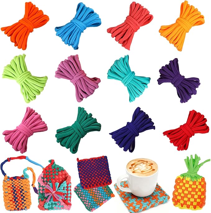 Combaybe Loom Loops Refill for Weaving Loom Kit Toys, Elastic Potholder Loom Loops DIY Arts and Crafts Supplies Set for Kids Beginners Christmas Birthday Gifts for Girls 5 6 7 8-12 13 Year Old