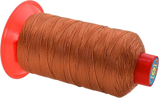 Mandala Crafts Size 346 210D T350 Bonded Nylon Thread - Bourbon Brown 415 YDs Tex 350 Heavy Duty Sewing Threads for Leather, Jeans, Weaving, Outdoor Marine Upholstery