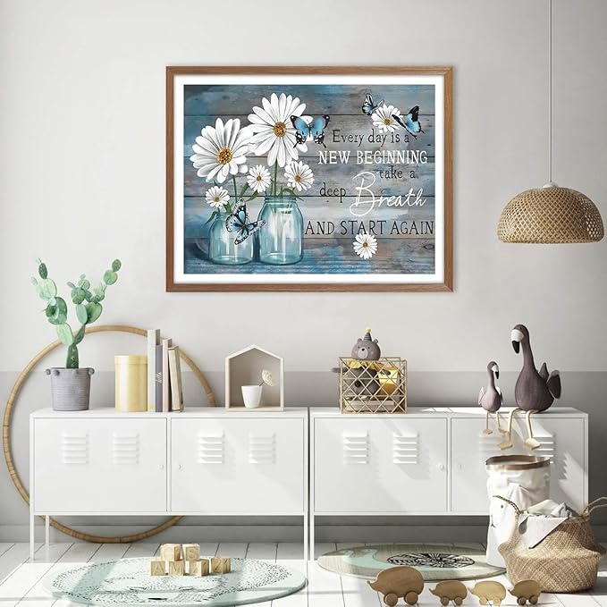 daisy cross stitch kits for adults - stamped crossstitching kits preprinted 11 count cross-stitch kit for beginner, 11ct prestamped easy pattern needlepoint kits crafts for decor
