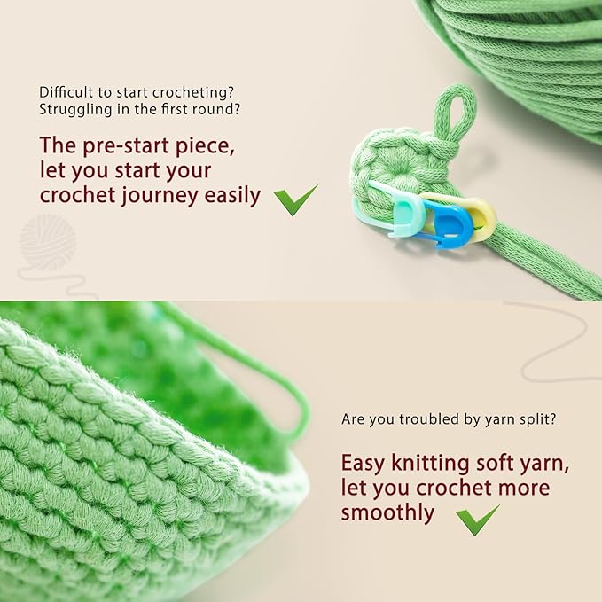 CrochetBox Crochet Kit for Beginner, 2 PCS Highland Cow Easy Learn How to Crochet Stuffed Animals Gift for Adults and Teen(), Knitting Set with Yarn Hook Stitch-by-Stitch Video Tutorial