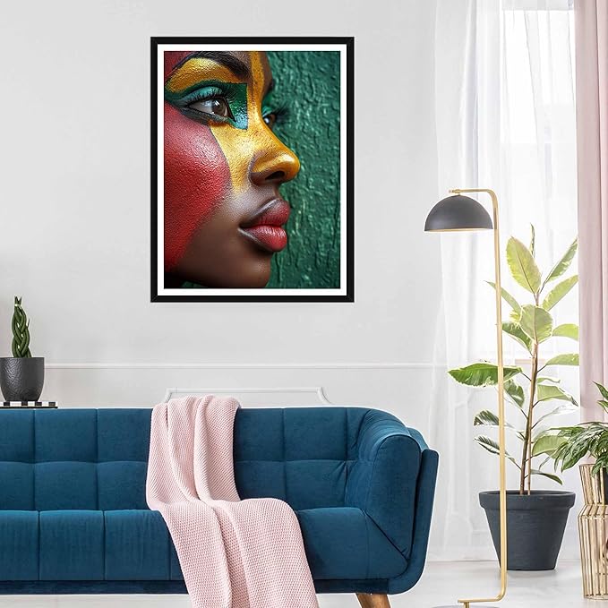 SKRYUIE 5D Diamond Painting Kits African Women - DIY Diamond Art Kits for Adults African Americans, Full Round Drill - Crystal Embroidery Cross Stitch - Craft for Wall & Office Decor - 12x16 Inch e1