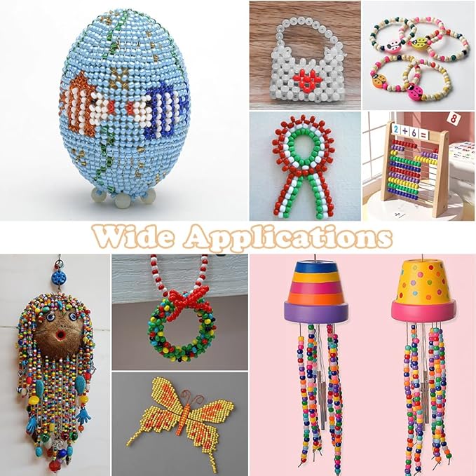 qpixvb 1100pcs pony beads,beads for hair,cute craft bead for bracelets making,small braid bead with holes,colorful jewelry making supplies for adults,9mm