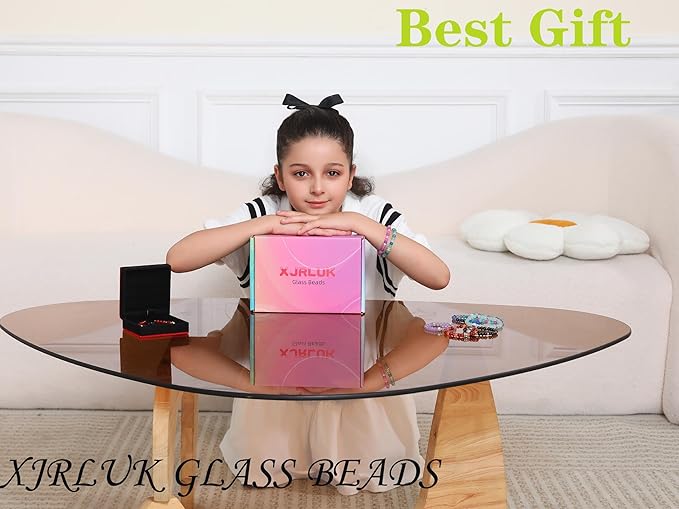 XJRLUK Glass Beads Bracelet Making Kit, 3000 pcs 72 Colors 6 mm Crystal Beads for Jewelry Making, Glass Beads Kits for Beginners DIY Earrings Necklaces Rings Crafts Birthday Gifts