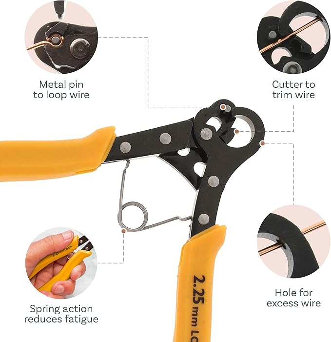 The Beadsmith Original One Step Looper – Create and Trim Consistent 2.25 mm Loops for Jewelry Making, Use With 24-18g Craft Wire (Patented)