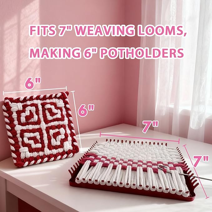 OYACH 7inch Weaving Cotton Loops Pack,160pcs Cotton Potholders Weaving Loom Refills Loops,Yarn Pot Holder Replenish Loop Bands Kits for Kids Adults DIY Arts Crafts- White (Loom not Included)