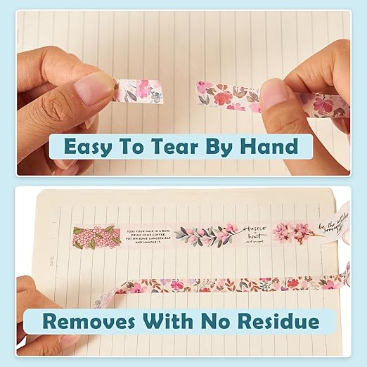 Beadthoven 20 Rolls Pink Washi Tape Set, 5/10/15/20/25mm Cute Floral Washy Paper Tape Decorative Tape Assorted Masking Tape Stickers for Scrapbooking Bullet Journal Planner Present Wrapping DIY Crafts