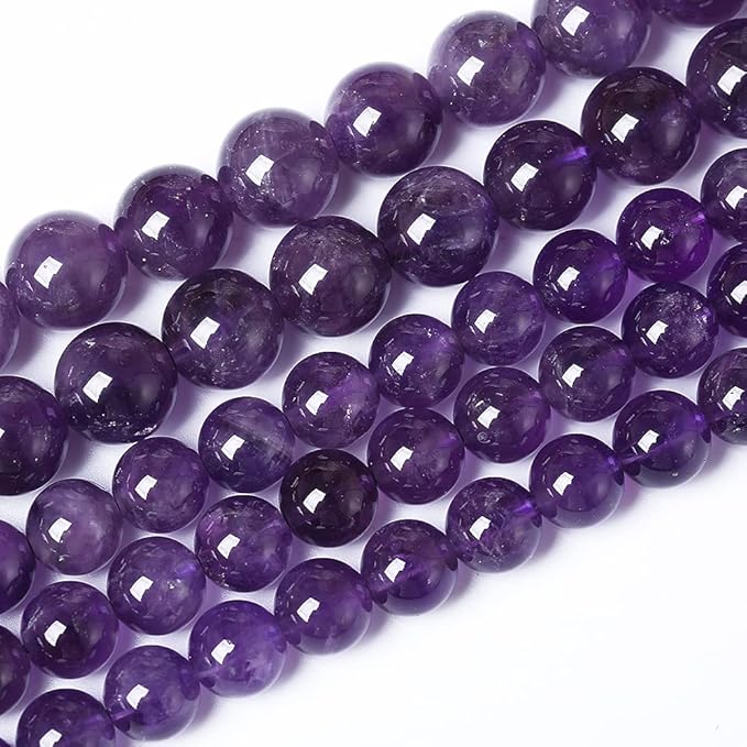 180PCS 4mm Natural Amethyst AAAAA Purple Crystal Quartz Beads Gemstones Round Stone Beads for Jewelry Making DIY Bracelet Necklace 2 Strand 32"