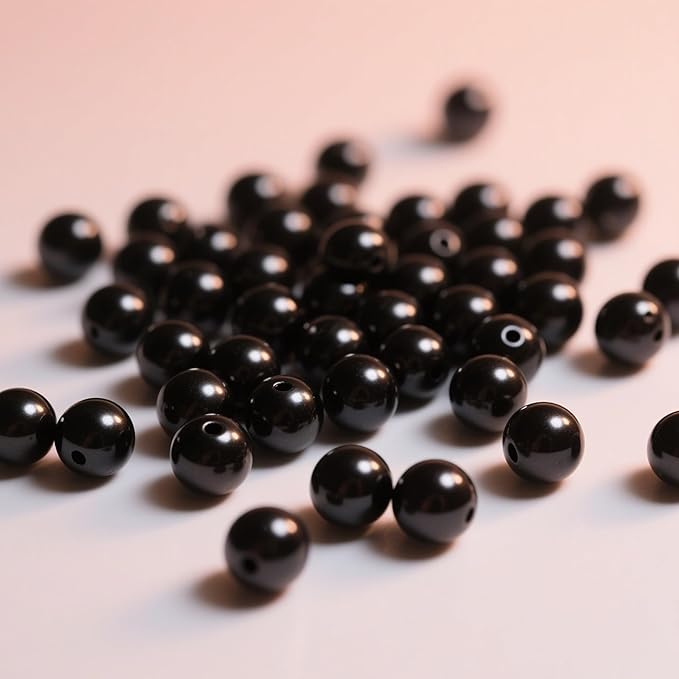 Laopottbeads 900 Pcs Black 6MM Pearl Beads for Jewelry Making Round Pearl DIY Kit for Bracelets, Earrings, Necklaces & Anklets