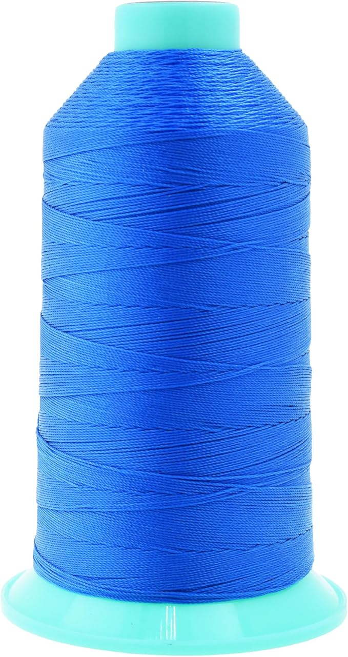 Mandala Crafts Size 138 420D T135 Bonded Nylon Thread - Sky Blue 1250 YDs Tex 135 Heavy Duty Sewing Threads for Leather, Jeans, Weaving, Outdoor Marine Upholstery