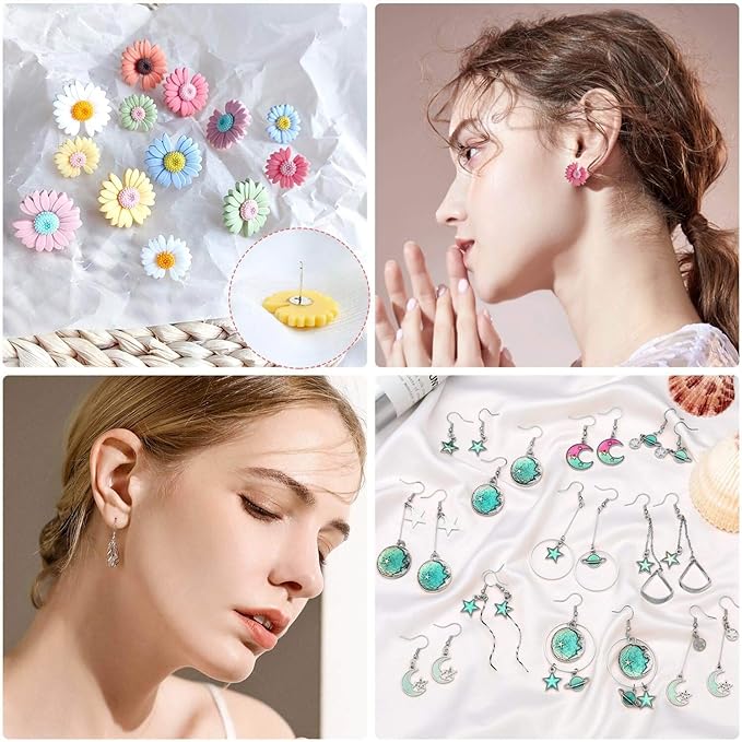 Thrilez 3080Pcs Earring Supplies Kit - Includes Hooks, Backs, Rings, Pins, Posts and Tools for Making and Repairing