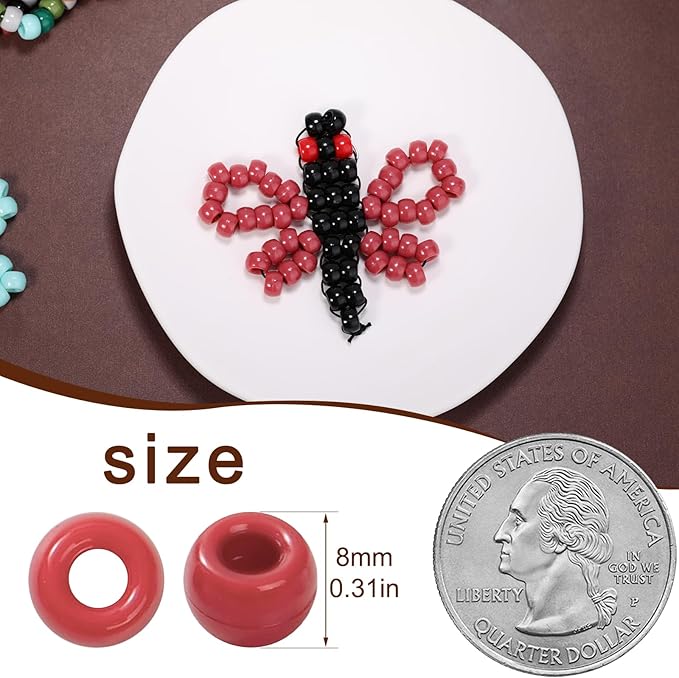 8000 pcs pony beads for bracelet multi-colored making beads bulk for hair braiding diy crafts kandi jewelry key chains and ornaments decorations,10 assorted colors,boxed (earth tone, 6 * 9)