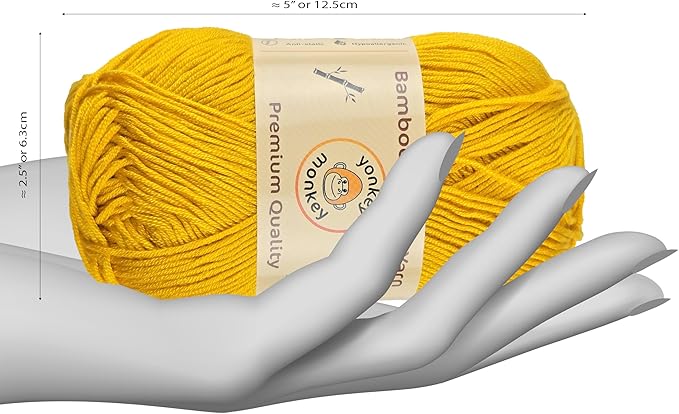 10-Pack of Yonkey Monkey 500 Grams Yarn - 70% Rayon derived from Bamboo, 30% Cotton - Imported (Turmeric)