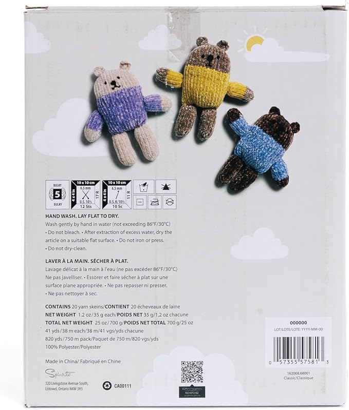Bernat Velvet Minis Classic Yarn - 1 Pack of 700g/25oz - Polyester - #5 Bulky - 41 Yards - Knitting/Crochet