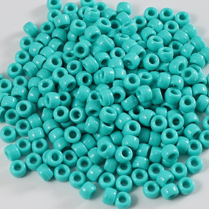 Gxueshan 1000 Pcs Acrylic Pony Beads 6x9mm Bulk for Bracelet Necklace Jewelry Making Earring Hair Braiding Kandi Beads