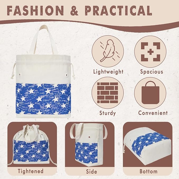 TOGETRUE Yarn Bag, Knitting Crochet Tote Bag, Yarn Storage Bags Organizer, Crochet Bags for Crocheting Project, Store Skein Ball, Short Knitting Needle (Blue)