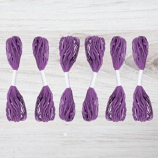 embroidery floss pack – 6 skeins, 8.7 yards each – violet embroidery floss for needlework, diy bracelets, crafting, weaving