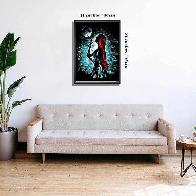 Youtheart Painting with Diamonds Jack and Sally Diamond Art, 5D Full Drill Cross Stitch Embroidery Kits (2 Packs)