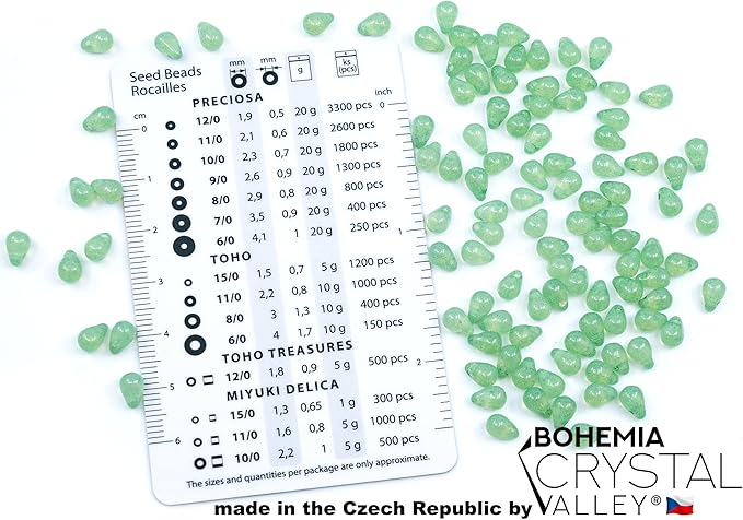 Czech 100-Piece Glass Beads, Small 4x6mm, Teardrop Semi-Transparent Green