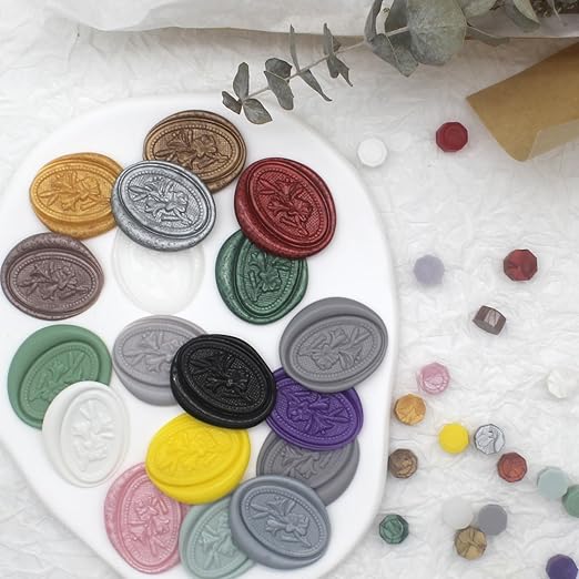 250pcs Wax Seal Beads Ivory White, Andotopee Premium Sealing Wax Beads for Stamp Seals, Octagon Seal Stamp Pellets Refill Pack for Wedding Invitation, Letter Envelope, Scrapbook DIY & Bridal Crafts