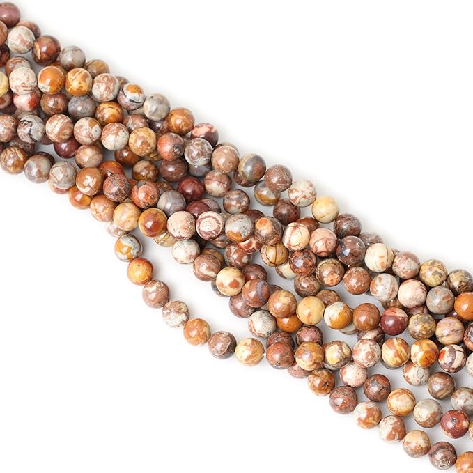 45PCS 8mm Natural Birdeye Rhyolite Stone Gemstone Round Loose Beads for Jewelry Making 1 Strand 15"
