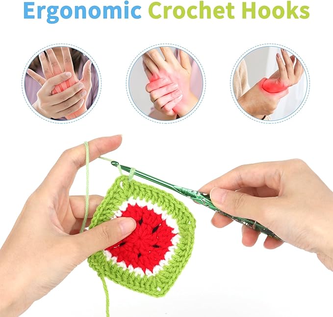 Coopay Crochet Hooks, 7mm Ergonomic Crochet Hook with Floral Plastic Grips, Stylish and Unique, Ideal for Crocheting Blankets, Dolls, Shawls, Hats, Scarves (7.0mm)