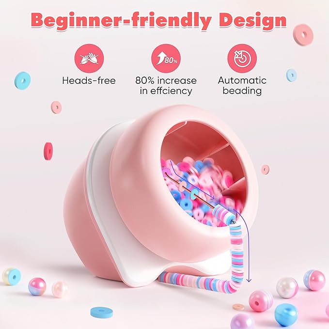 Electric Bead Spinner Tools, 2 in 1 Rechargeable Clay Bead Kit and Cordless Seed Bead Spinner for Jewelry Making, Automatic Bracelet Maker Machine, DIY Arts and Crafts Holiday Birthday Gifts