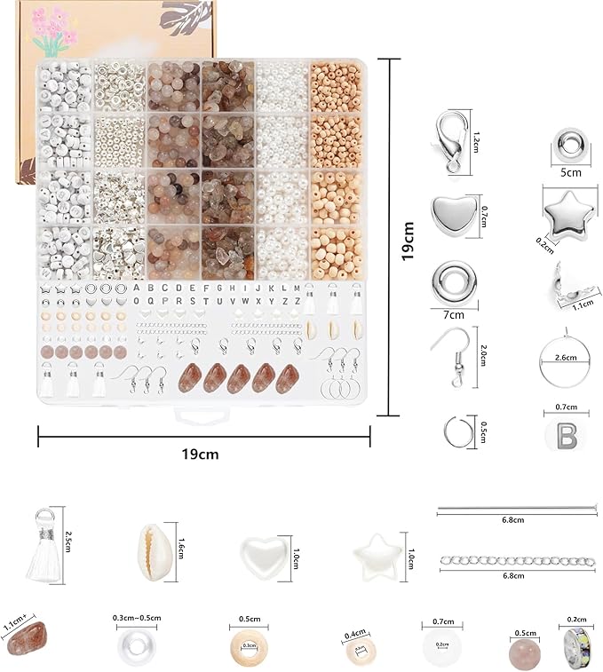 xyliise bracelet making kit natürliche perlen set for adults beads for bracelets silver jewelry making supplies diy jewelry necklace earrings (cz006-light purple)