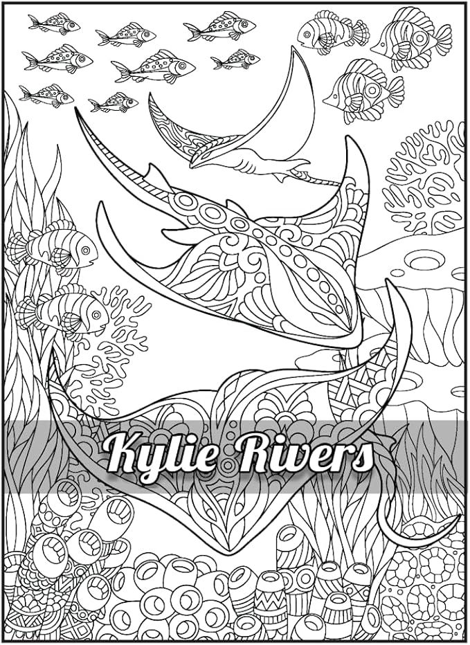 100 Ocean Animals: Relaxing Adult Coloring Book for Women & Men - Spiral Bound | Fun Facts & Stress Relief Coloring of Octopuses, Whales, Dolphins, Sea Turtles, Sharks, Stingrays, Axolotls & More