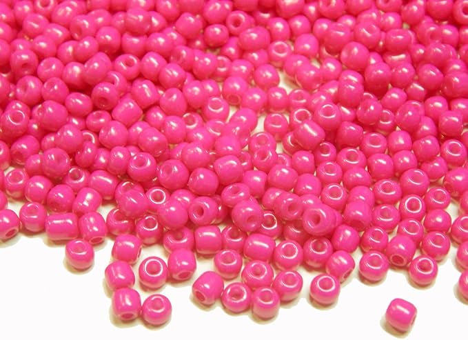 Perlin Glass Seed Beads 4mm 6/0 Round 1100pcs Mini Small Pony Spacer Beads Kit for Jewelry Making Earrings Bracelets Pendants Waist DIY Handmade (Pink Opaque 2)