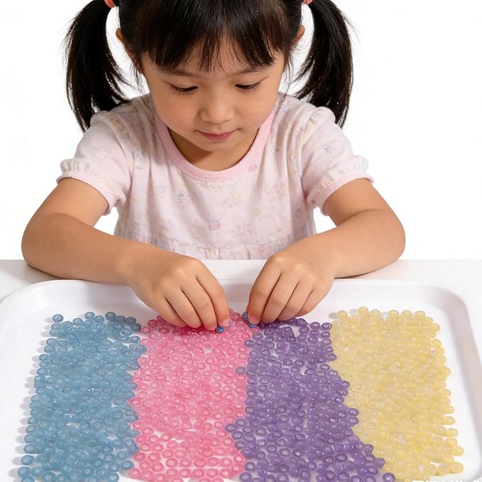 NikkiGuo 1000pcs Pony Beads, 15 Color Kandi Beads for Bracelets Making Kit, Hair Braids Crafts Jewelry Making Crafts Friendship Necklace Earrings DIY (UV Color Mixing)