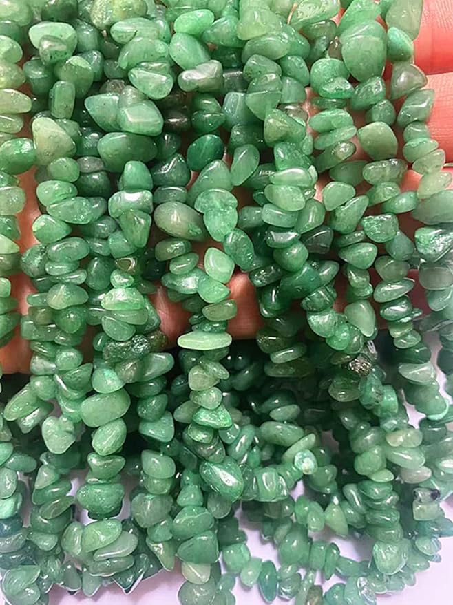 7-8mm Natural Green Aventurine Gemstone Chips Beads Healing Crystals Waist Bracelets Necklace Kit Irregular Stone DIY Crafts Design Jewelry Making