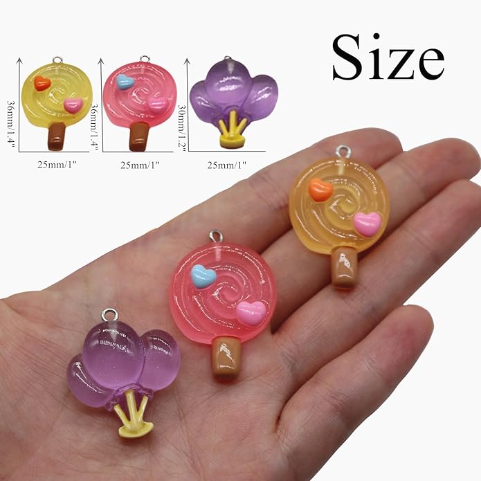 Resin Ice Cream Flower Dice Pendant Charms Colorful DIY Pendant Making Charm for Bracelet Necklace Earrings Keychain Craft