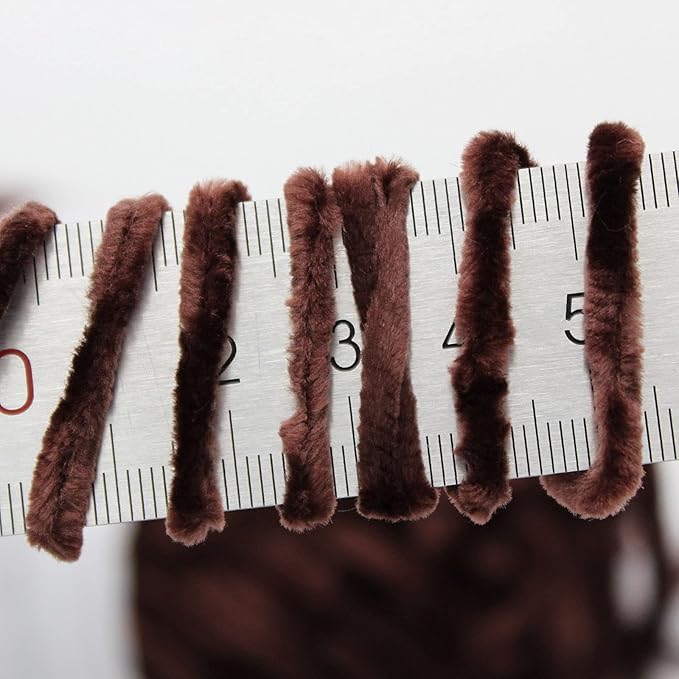 NICEEC 2 Skeins Soft Chenille Yarn Blanket Yarn for Knitting Fancy Yarn for Crochet Weaving DIY Craft Total Length 2×255m (2×279yds, 2×150g)_Coffee
