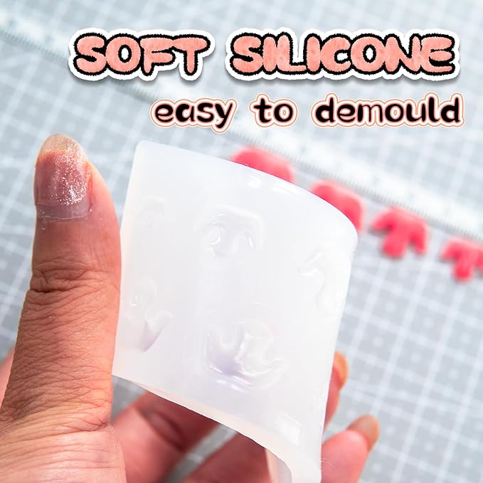 Nuvretk 8 Cute Silicone Molds for Needle Felting - Cat Nose Shapes for Stuffed Animals, DIY Crafts, and Accessories (Garfield)