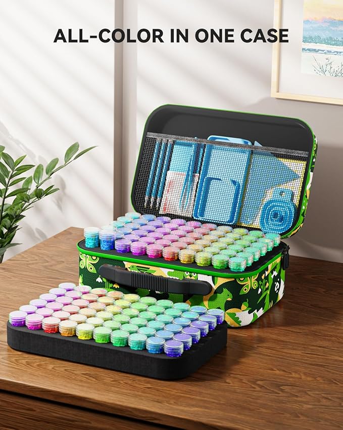 ARTDOT 120 Slots Storage Container for Diamond Art Kits for Adults,Portable Diamond Painting Storage Box with Accessories and Tools