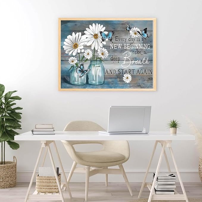 daisy cross stitch kits for adults - stamped crossstitching kits preprinted 11 count cross-stitch kit for beginner, 11ct prestamped easy pattern needlepoint kits crafts for decor