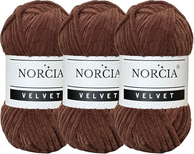 Soft Velvet Yarn Chenille for Crocheting Super Bulky 3x100g (3x74.3 yds) Baby Blanket Yarn for Knitting Amigurumi