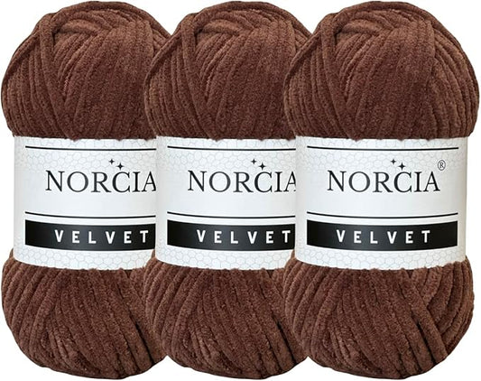 Soft Velvet Yarn Chenille for Crocheting Super Bulky 3x100g (3x74.3 yds) Baby Blanket Yarn for Knitting Amigurumi