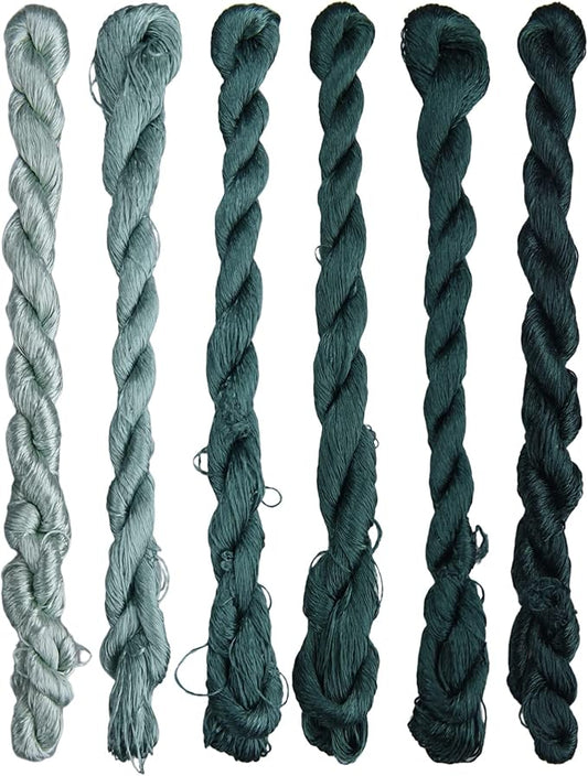 Natural 100% Silk Thread, Handmade Embroidery Thread Silk Floss 6 Colors 110m Each (52)