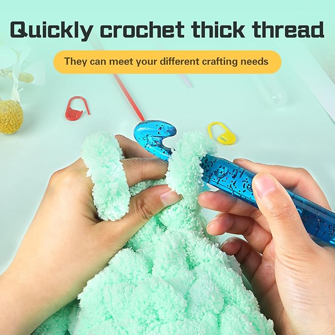 18 mm Crochet Hook, Large Crochet Hooks for Chunky Yarn Ergonomic Knitting Needles Crochet Needle for Beginners and Crocheting Yarn (18 mm)
