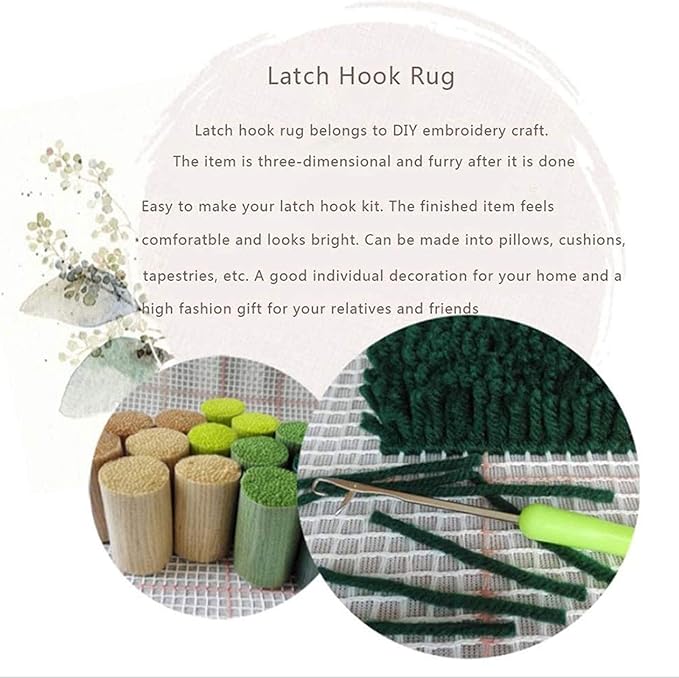 ZFFLYH Latch Hook Kits for Adults, DIY Latch Hook Rug Making Kit for Adults Kids Beginners, Making Cushion Needlework Home Decor Festival Gift 20X15inch,Flower