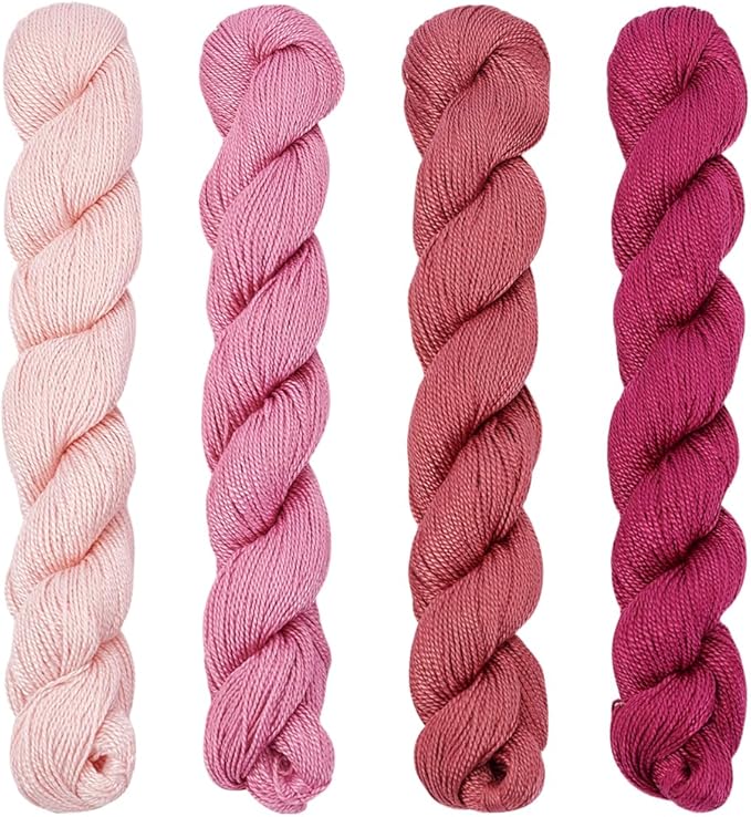 FREEBLOSS 4 Pcs Sashiko Thread Sashiko Skein 100 M*4 Colors(Purple) Cotton Embroidery Thread Japanese Quilting & Embroidery Sashiko Kit Supplies Sewing Thread