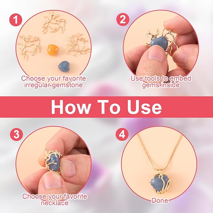 Branch Shape Blanks, Adjustable Claw Pendant Trays, Hypoallergenic Brass Branch Prong Pendant Bezels for Jewelry Making Bracelet Earrings Necklace DIY Crafts