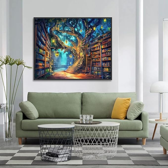 ARPADAMO Diamond Art Kits for Adults,5D Tree of Life Diamond Painting DIY Books Diamond Art Diamond Painting Kits for Adult,Round Full Drill Diamonds, Diamond Art Kits for Home Decor-12x16inch